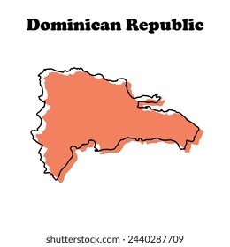  Stylized simple outline map of Dominican Republic