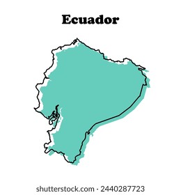  Stylized simple outline map of Ecuador