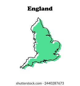  Stylized simple outline map of England