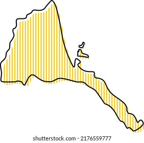 Stylized simple outline map of Eritrea icon.