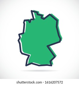 Stylized simple outline map of Germany