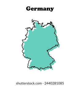  Stylized simple outline map of Germany