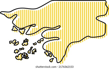 Mapa de esquema simple estilizado del ícono de Guinea bissau.