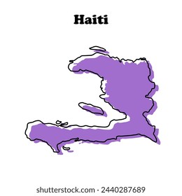  Stylized simple outline map of Haiti