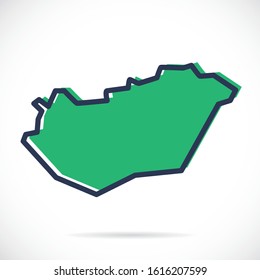 Stylized simple outline map of Hungary