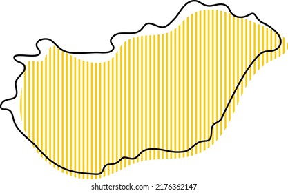 Stylized simple outline map of Hungary icon.