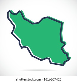 Stylized simple outline map of Iran