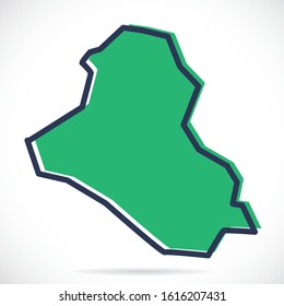 Stylized simple outline map of Iraq