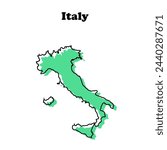  Stylized simple outline map of Italy