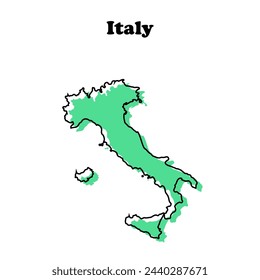 Stilisierte einfache Umrisskarte von Italien