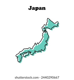  Stylized simple outline map of Japan