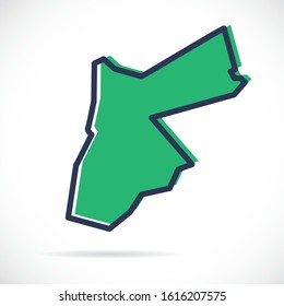 Stylized simple outline map of Jordan