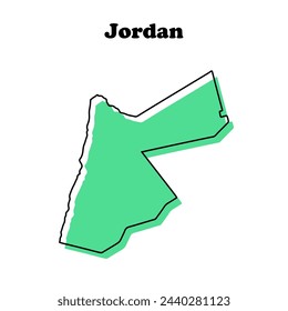  Stylized simple outline map of Jordan