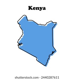  Stylized simple outline map of Kenya