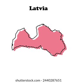 Stylized simple outline map of Latvia