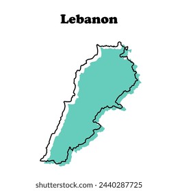  Stylized simple outline map of Lebanon