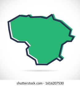 Stylized simple outline map of Lithuania