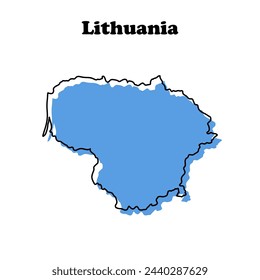  Stylized simple outline map of Lithuania