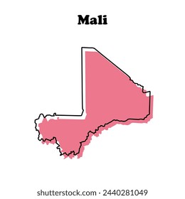  Stylized simple outline map of  Mali