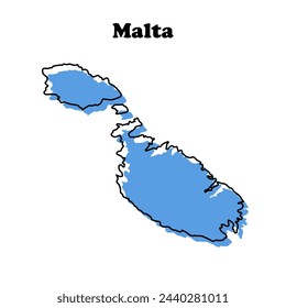  Stylized simple outline map of Malta