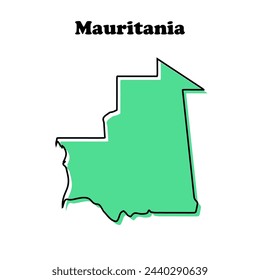  Stylized simple outline map of Mauritania