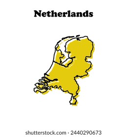  Stylized simple outline map of Netherlands