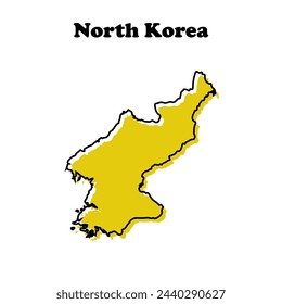  Stylized simple outline map of North Korea 