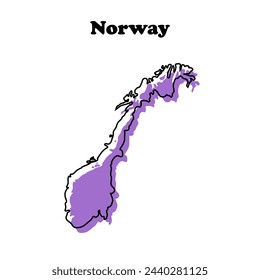  Mapa esquemático simple estilizado de Noruega