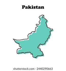  Mapa esquemático simple estilizado de Pakistán