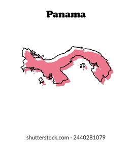  Stylized simple outline map of  Panama