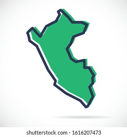 Stylized simple outline map of Peru