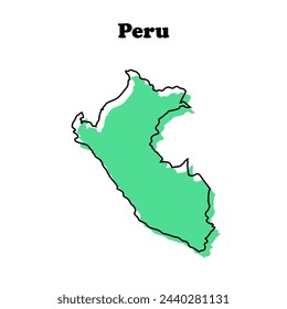  Stilisierte einfache Umrisskarte von Peru