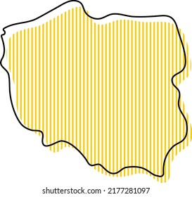 Stylized simple outline map of Poland icon.