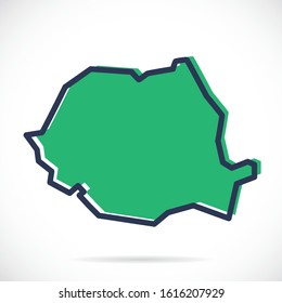 Stylized simple outline map of Romania