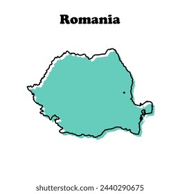  Stylized simple outline map of Romania