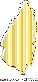 Mapa de esquema simple estilizado del icono de Santa Lucía.