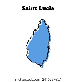  Mapa de Santa Lucía con contorno simple estilizado