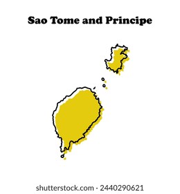  Stylized simple outline map of Sao Tome and Principe