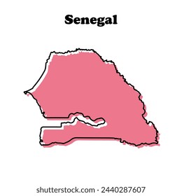  Stylized simple outline map of Senegal
