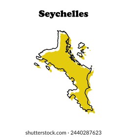  Stylized simple outline map of Seychelles