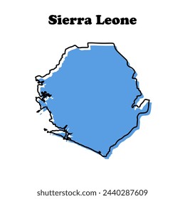  Stylized simple outline map of Sierra Leone