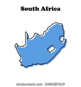  Stilisierte einfache Umrisskarte von Südafrika
