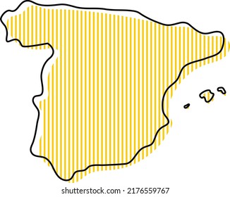 Stylized simple outline map of Spain icon.