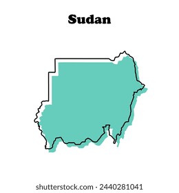  Stylized simple outline map of Sudan