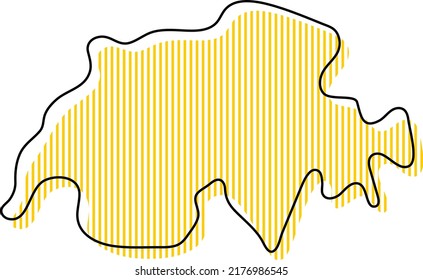 Mapa de esquema simple estilizado del icono de Suiza.