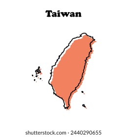 Stylized simple outline map of Taiwan