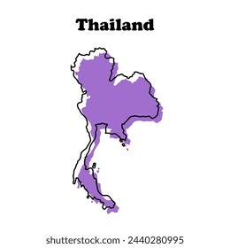  Mapa esquemático simple estilizado de Tailandia