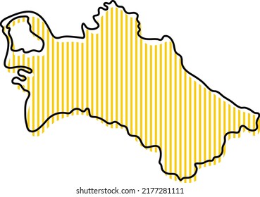 Stylized simple outline map of Turkmenistan icon.