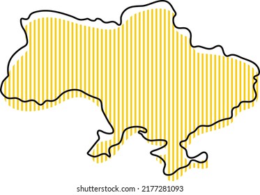 Stilisierte einfache Umrisskarte des Ukraine-Ikone.