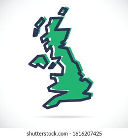 Stylized simple outline map of United Kingdom